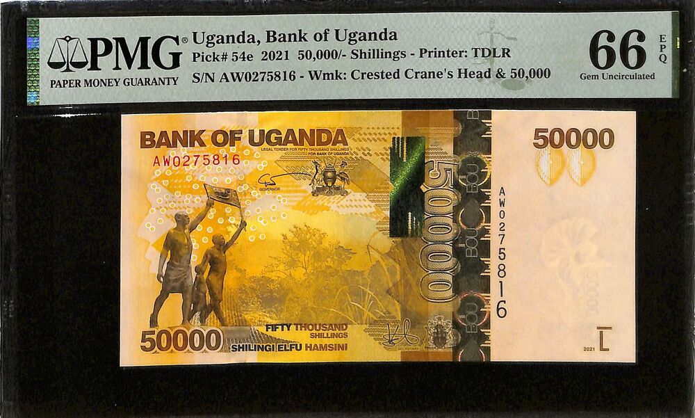 Uganda - 50.000 Shillings 2021 - Pick # 54e - PMG 66 EPQ