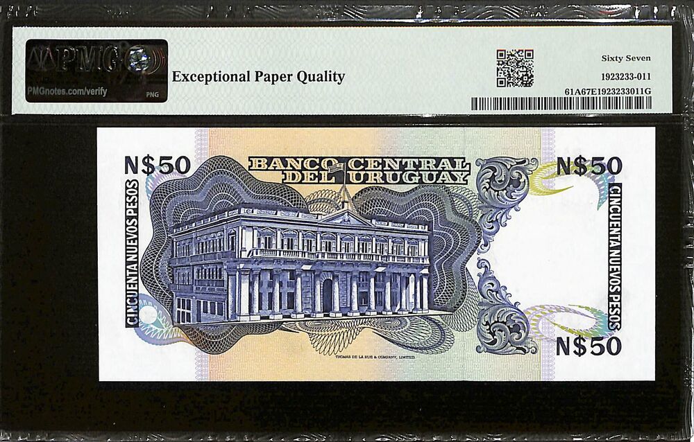 Uruguay - 50 Nuevos Pesos ND (1988-89) - Pick # 61A - PMG 67 EPQ