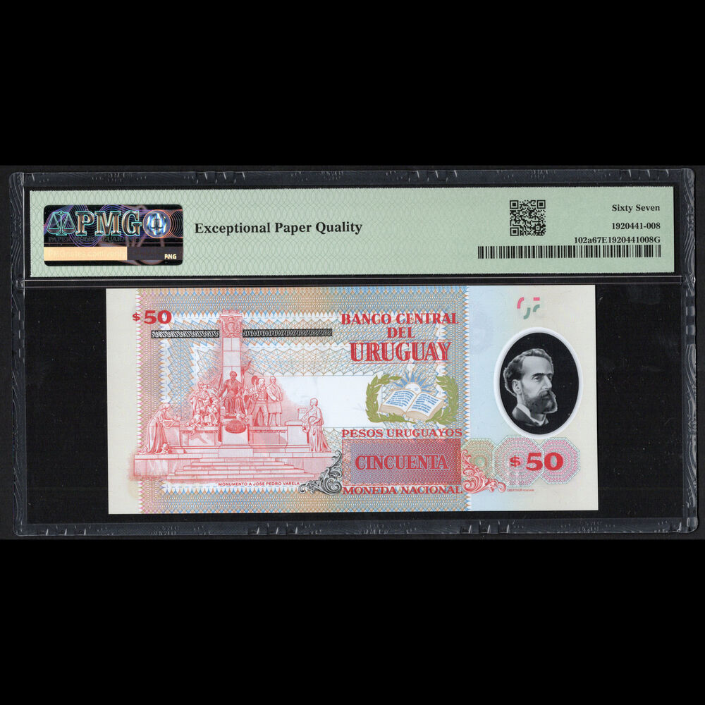 Uruguay - 50 Pesos Uruguayos 2020 - Pick # 102a - PMG 67 EPQ  