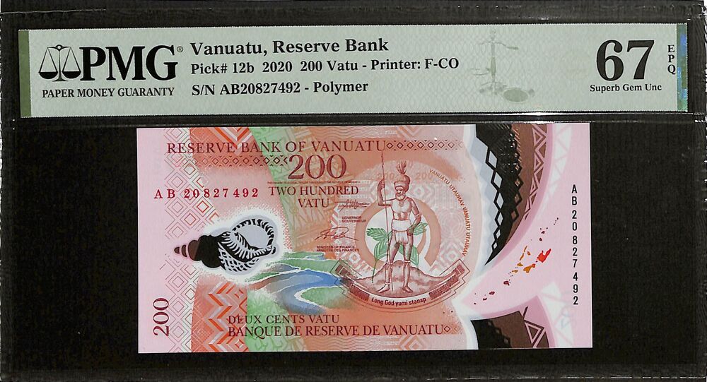 Vanuatu - 200 Vatu 2020 - Pick # 12b - PMG 67 EPQ