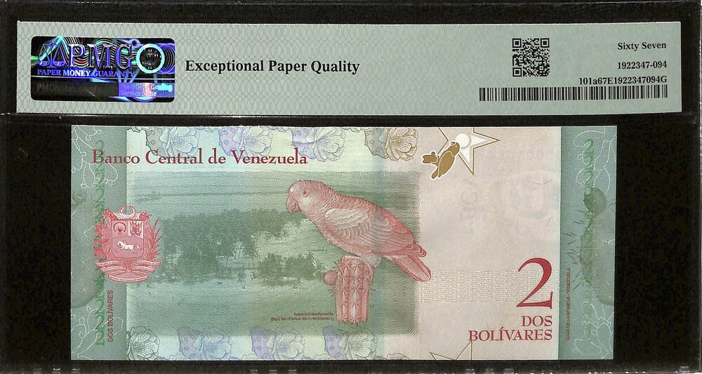 Venezuela - 2 Bolivares 2018 - Pick # 101a - PMG 67 EPQ