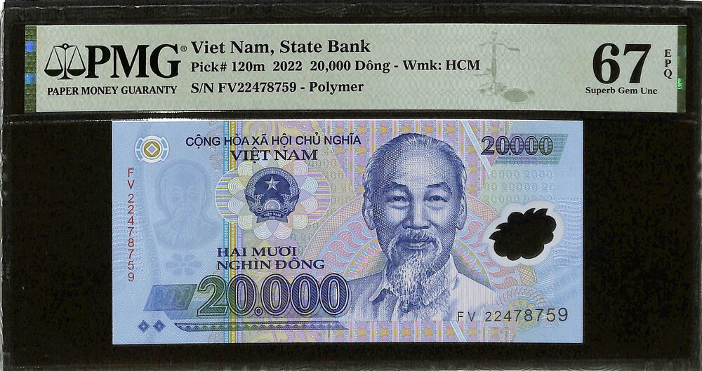 Vietnam - 20.000 Dong 2022 - Pick # 120m - PMG 67 EPQ