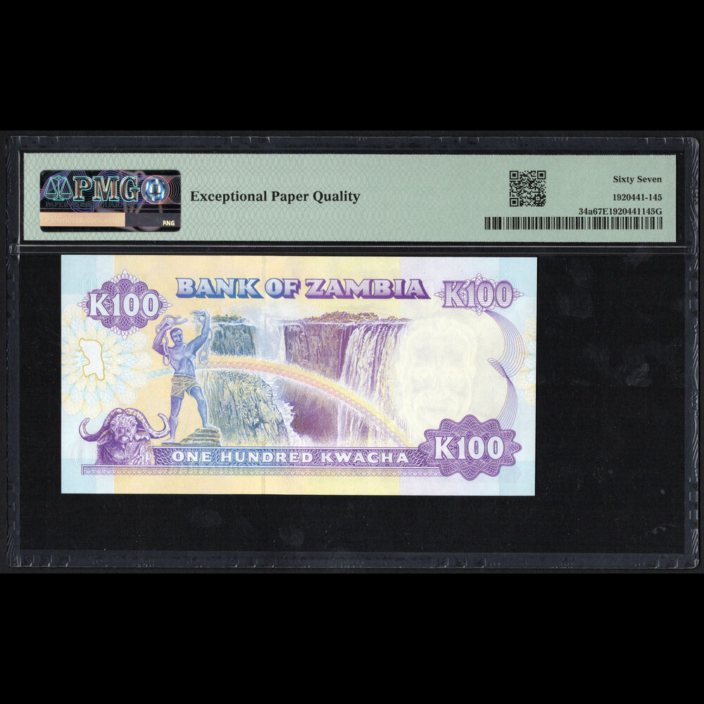 Zambia - 100 Kwacha 1991 - Pick # 34a - PMG 67 EPQ  