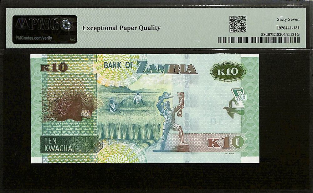 Zambia - 10 Kwacha 2022 - Pick # 58d - PMG 67 EPQ