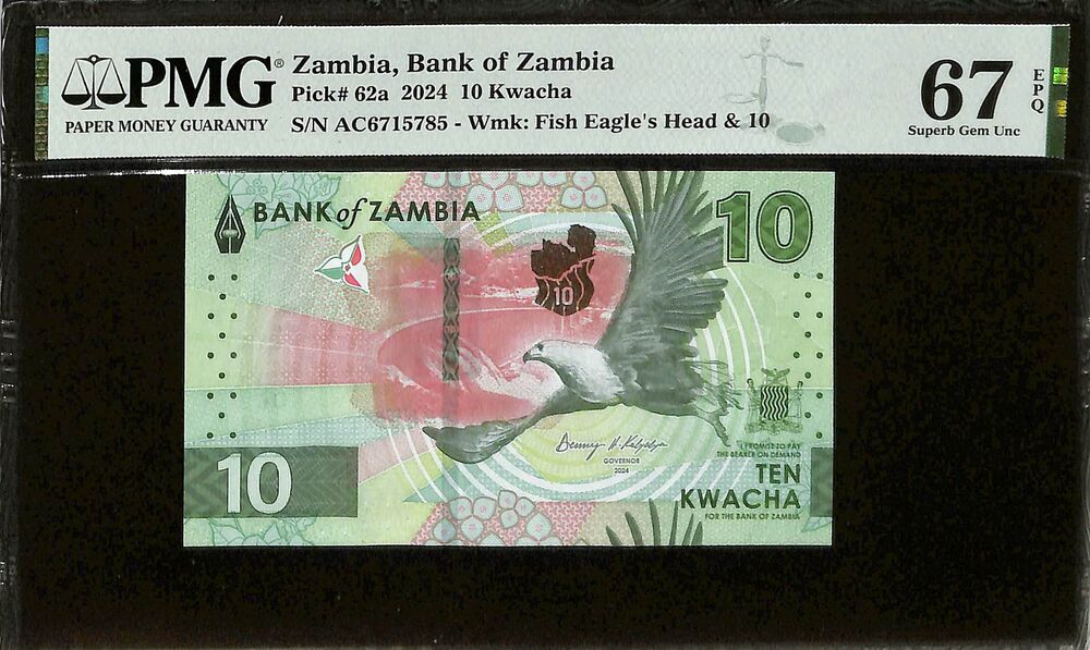 Zambia - 10 Kwacha 2024 - Pick # 62a - PMG 67 EPQ