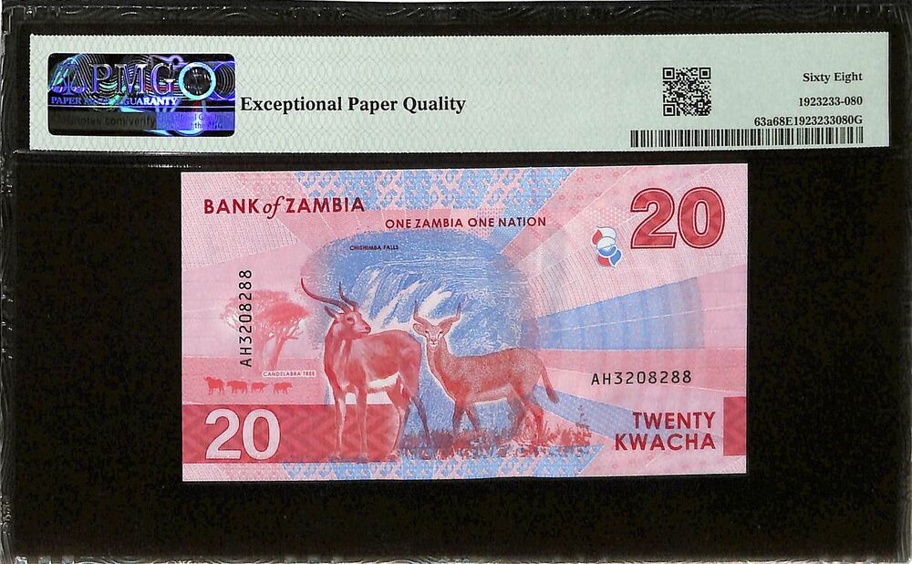 Zambia - 20 Kwacha 2024 - Pick # 63a - PMG 68 EPQ