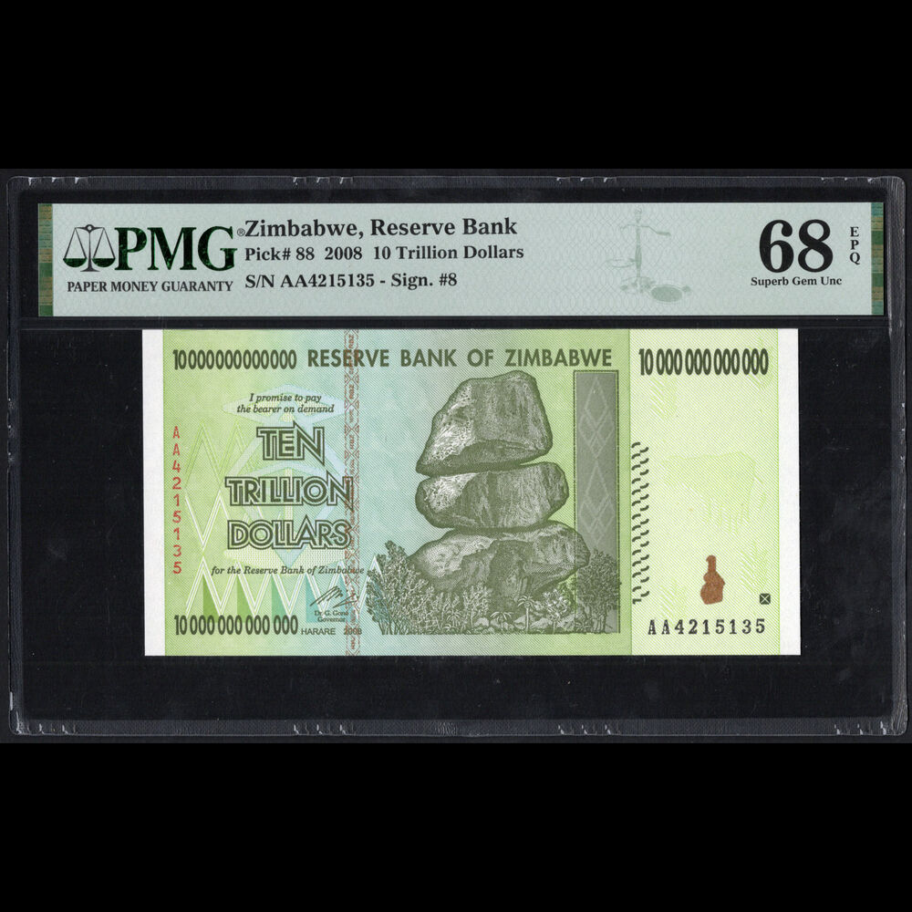 Zimbabwe  - 10.000.000.000 Dollars 2008 - Pick # 88 - PMG 68 EPQ 