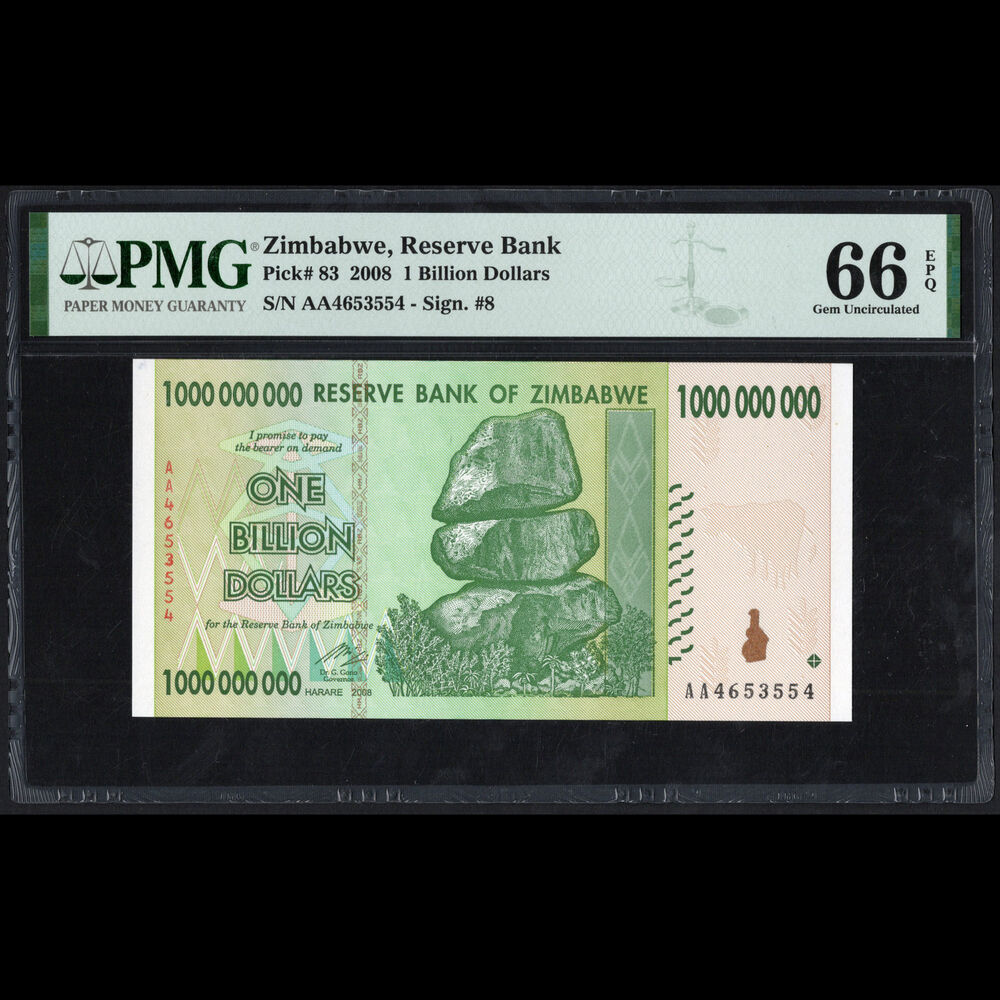 Zimbabwe - 1.000.000.000 Dollars 2008 - Pick # 83 - PMG 66 EPQ 