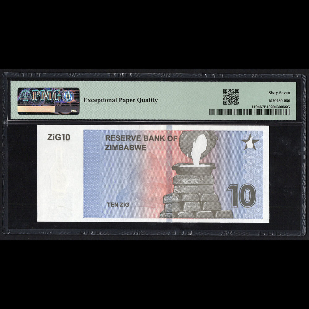 Zimbabwe - 10 ZiG 2024 - Pick # 110a - PMG 67 EPQ