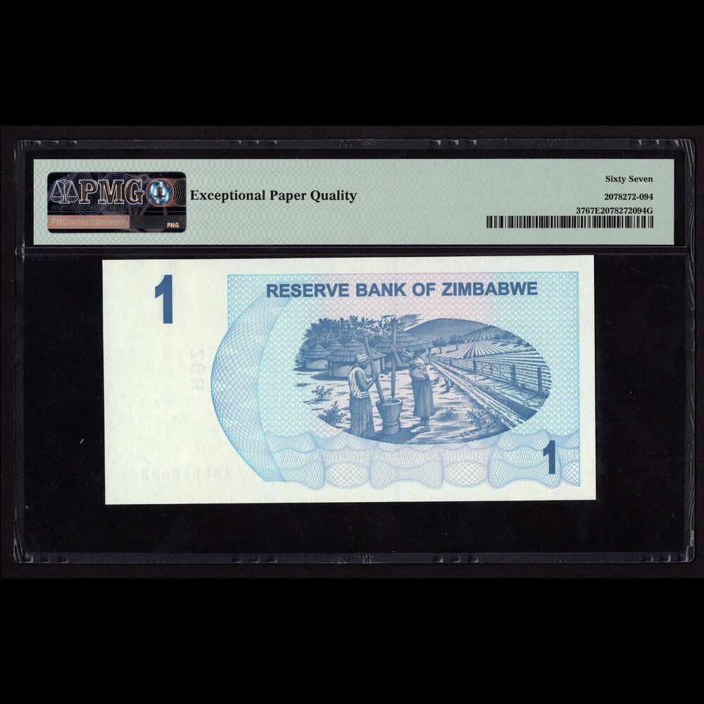 Zimbabwe - 1 Dollar 2006 - Pick # 37 - PMG 67 EPQ