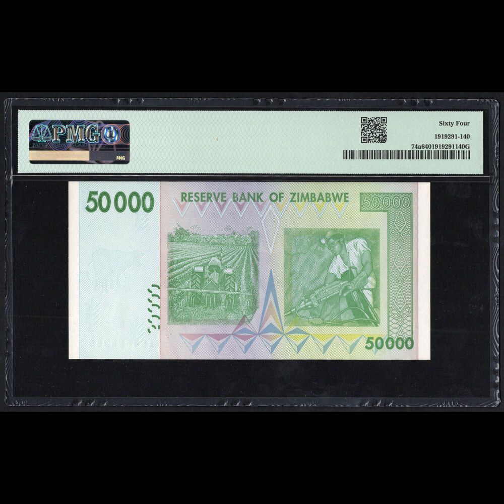 Zimbabwe - 50.000 Dollars 2008 - Pick # 74a - PMG 64 
