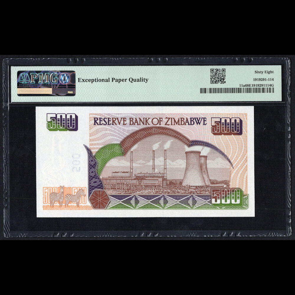 Zimbabwe - 500 Dollars 2001 - Pick # 11a - PMG 68 EPQ 