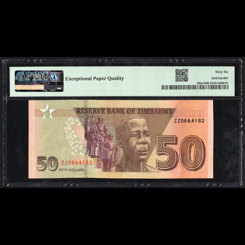 Zimbabwe - 50 Dollars 2020 - Pick # 105a - REPLACEMENT - PMG 66 EPQ 