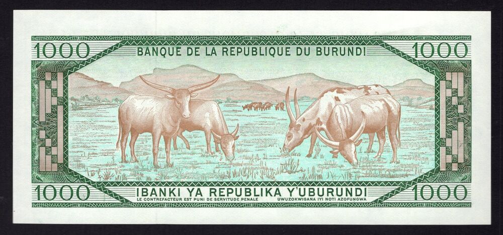 Burundi - 1000 Francs 1991 - Pick # 31d - UNC