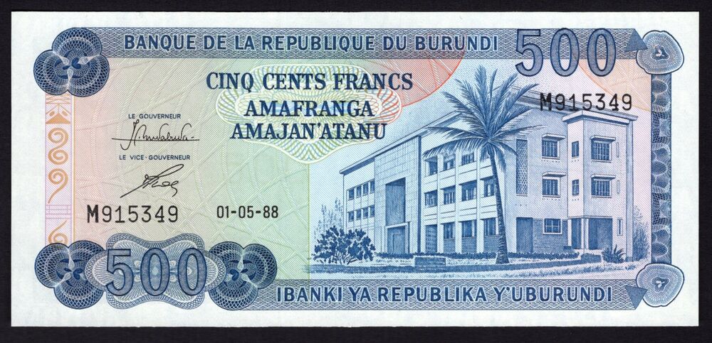 Burundi - 500 Francs 1988 - Pick # 30c - UNC