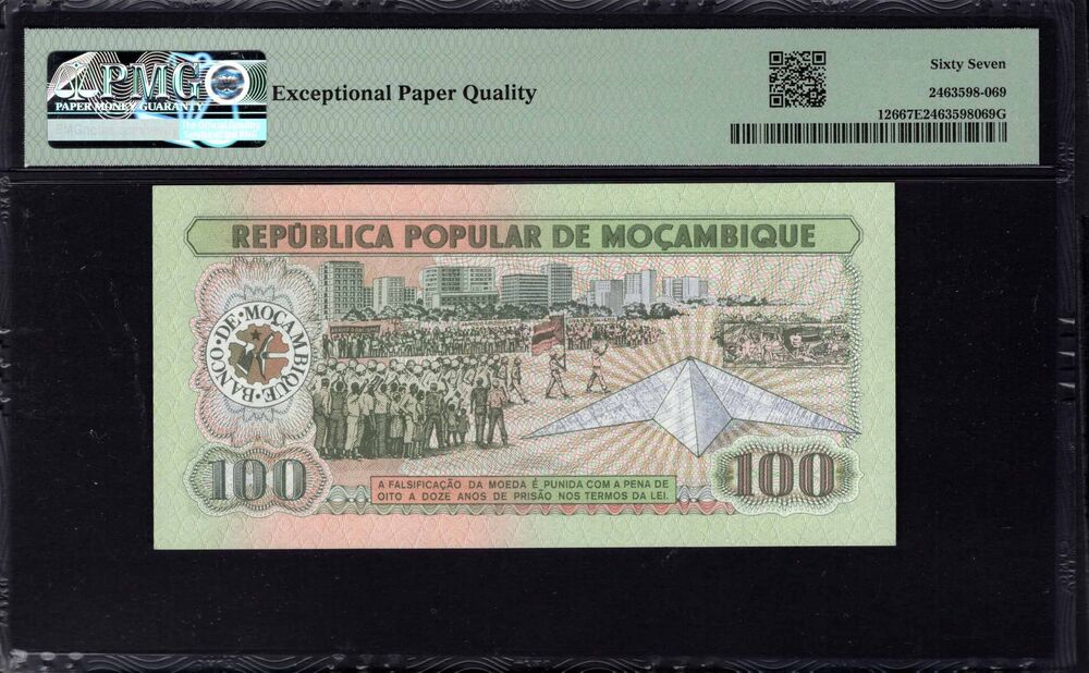 Mozambique - 100 Meticais 1980 - Pick # 126 - PMG 67 EPQ