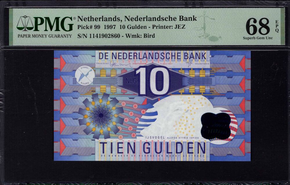 Netherlands - 10 Gulden 1997 - Pick # 99 - PMG 68 EPQ