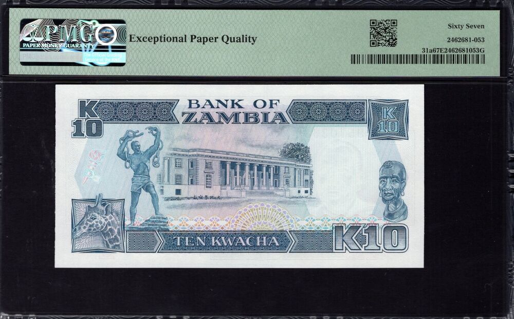 Zambia - 10 Kwacha 1989 - Pick # 31a - PMG 67 EPQ