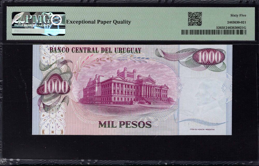 Uruguay - 1000 Pesos 1974 - Pick # 52 - PMG 65 EPQ