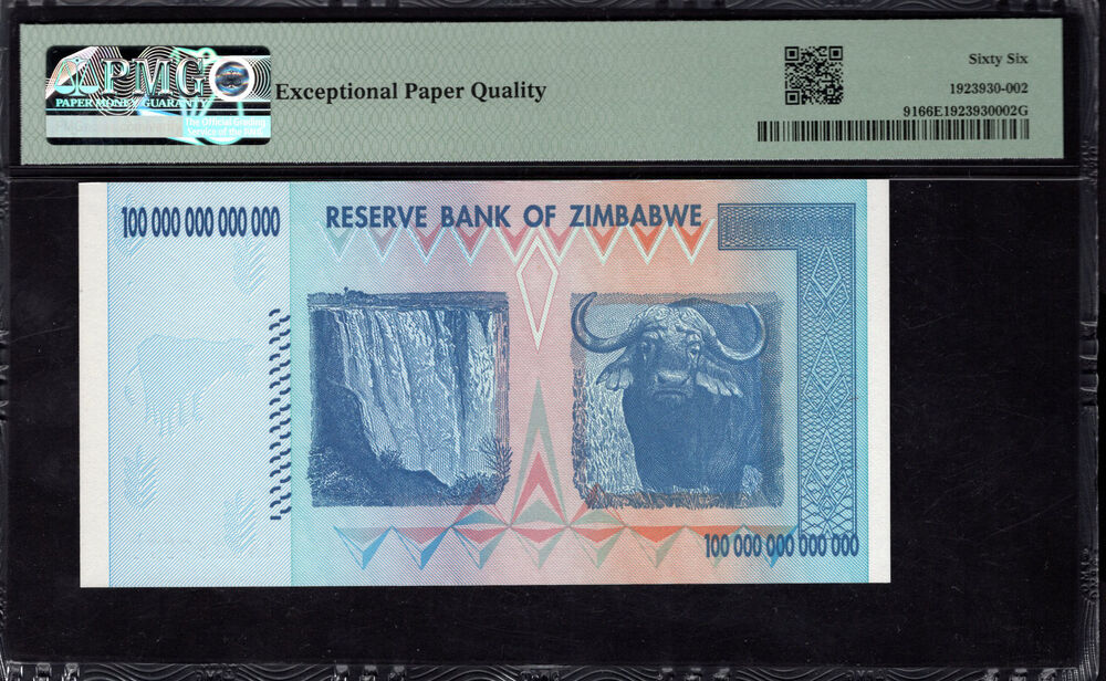 Zimbabwe - 100.000.000.000.000 Dollars 2008 - Pick # 91 - PMG 66 EPQ