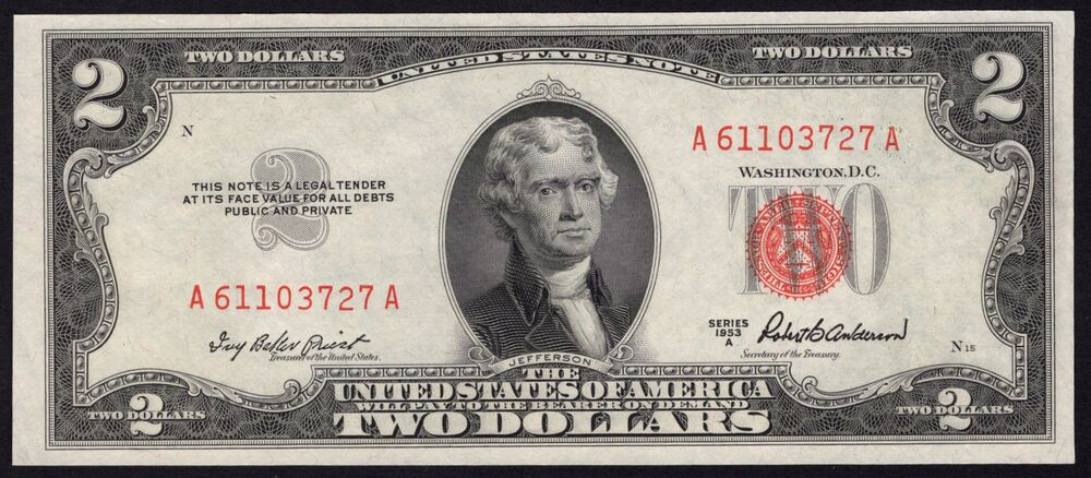 USA - 2 Dollars 1953 - Pick # 380a - AU