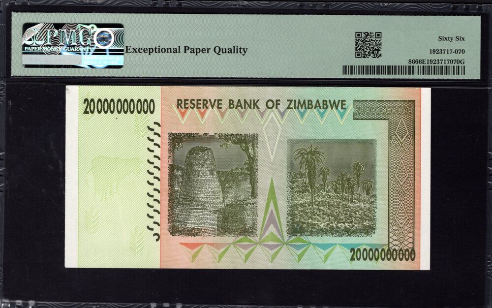 Zimbabwe - 20 Billion Dollars 2008 - Pick # 86 - PMG 66 EPQ