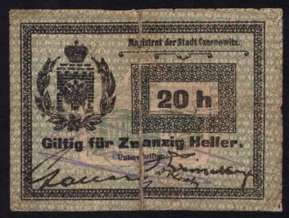 Ukraine - Czernowitz, 20 Heller 1914 - Pick # NL - Poor