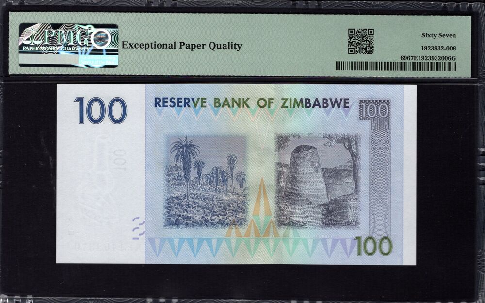 Zimbabwe - 100 Dollars 2007 - Pick # 69 - PMG 67 EPQ
