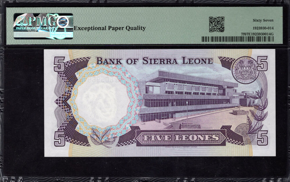 Sierra Leone - 5 Leones 1984 - Pick # 7f - PMG 67 EPQ