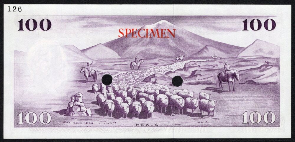 Iceland - 100 Kronur 1957 - Pick # 40 - Color Trial - UNC-