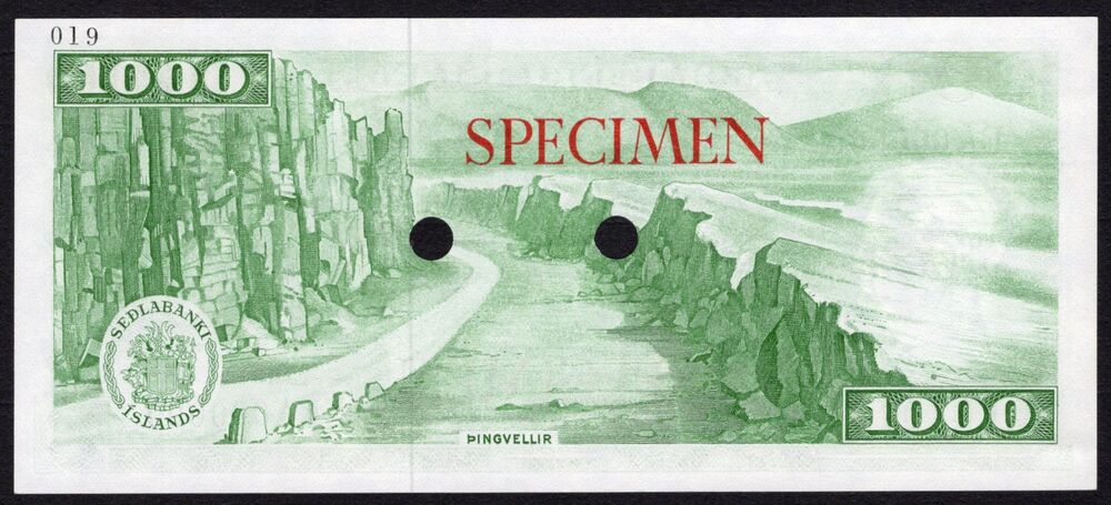 Iceland - 1000 Kronur 1961 - Pick # 46 - Color Trial - UNC-