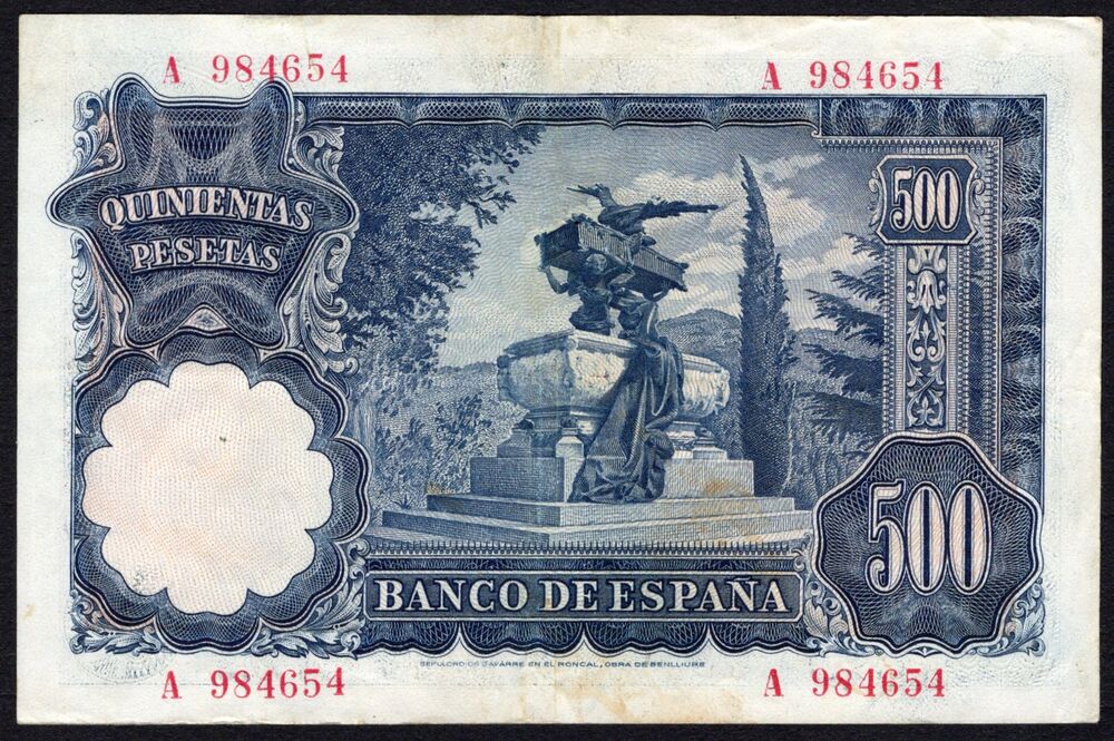 Spain - 500 Pesetas 1951 - Pick # 142 - F/VF