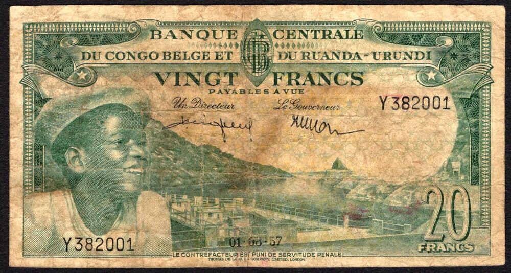 Belgian Congo - 20 Francs 1957 - Pick # 31 - VG