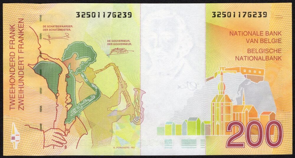 Belgium - 200 Francs 1995 - Pick # 148 - UNC-