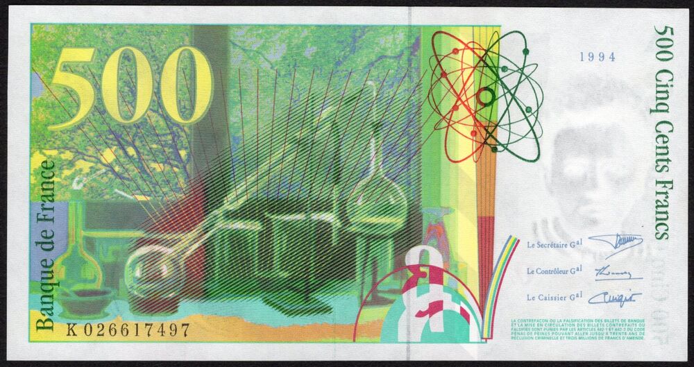 France - 500 Francs 1994 - Pick # 160a - UNC-
