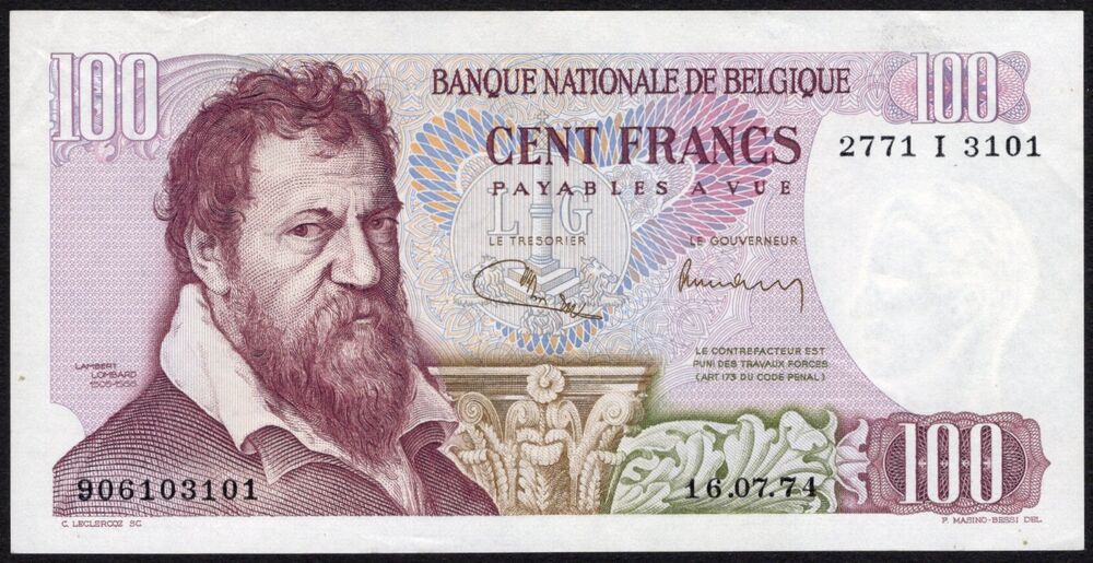 Belgium - 100 Francs 1974 - Pick # 134* - Replacement - VF
