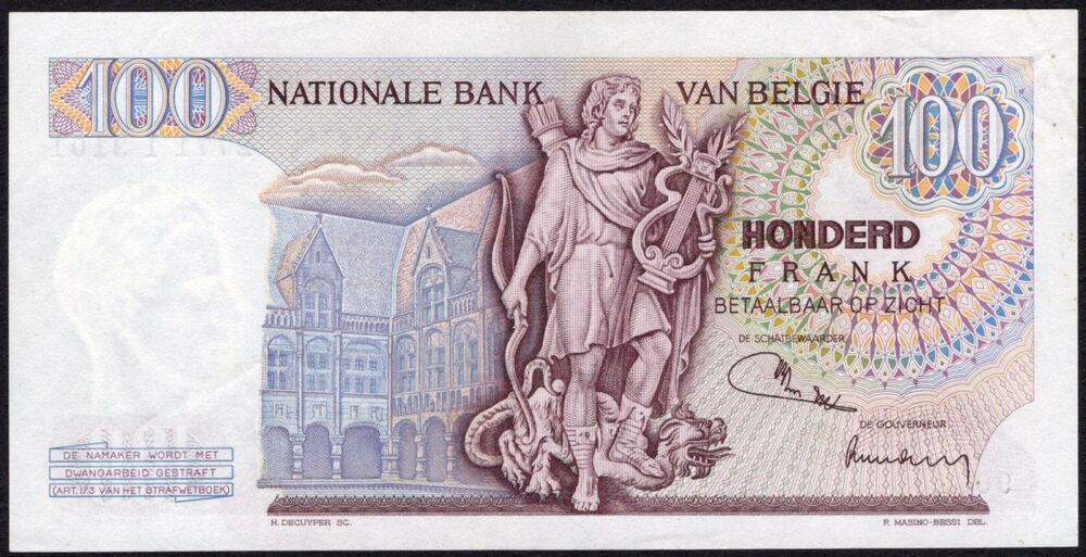 Belgium - 100 Francs 1974 - Pick # 134* - Replacement - VF