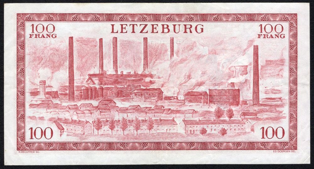 Luxembourg - 100 Francs 1956 - Pick # 50 - VF 