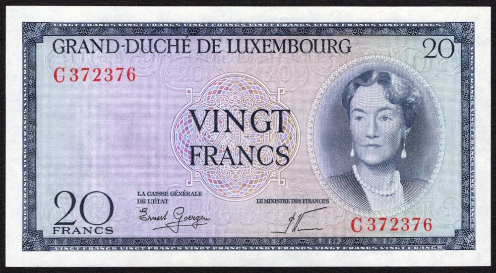 Luxembourg - 20 Francs 1955 - Pick # 49 - AU