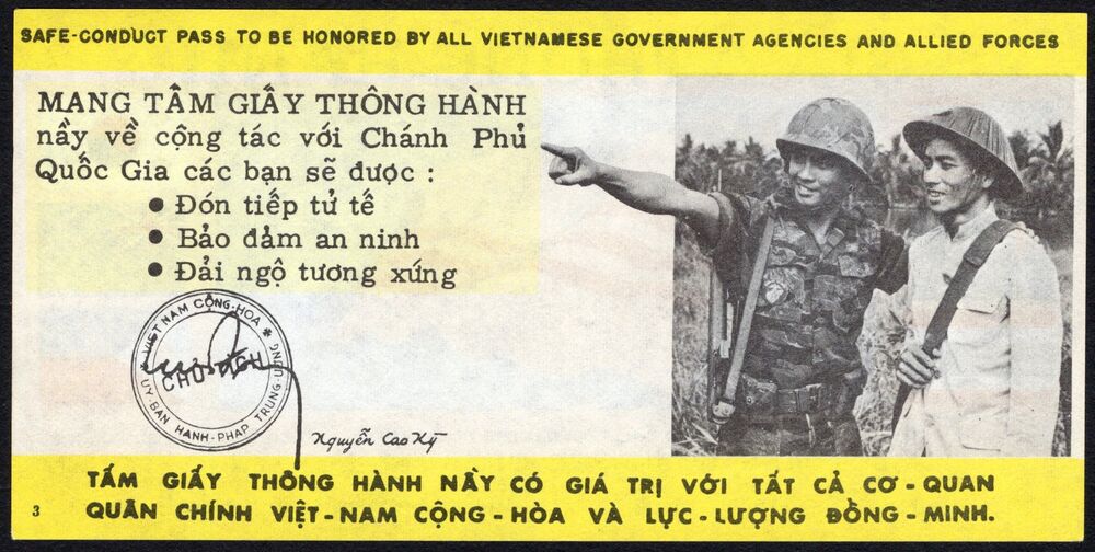 Vietnam - Free Conduct Pass - 1960's - UNC