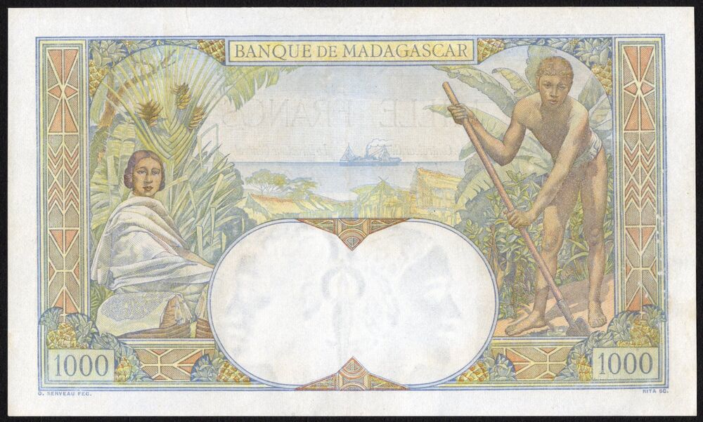 Madagascar - 1000 Francs 1948 - Pick # 41 - VF