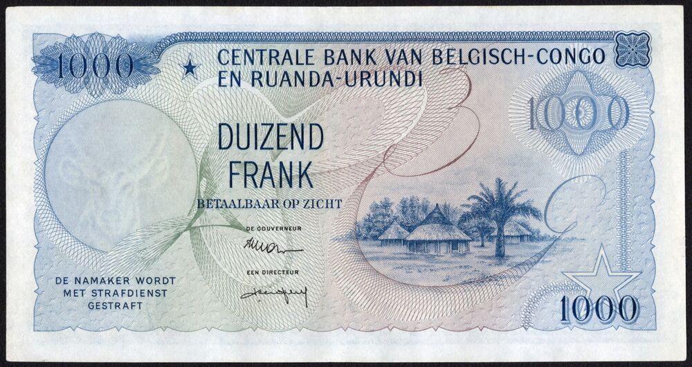 Belgian Congo - 1000 Francs 1958 - Pick # 35 - VF+