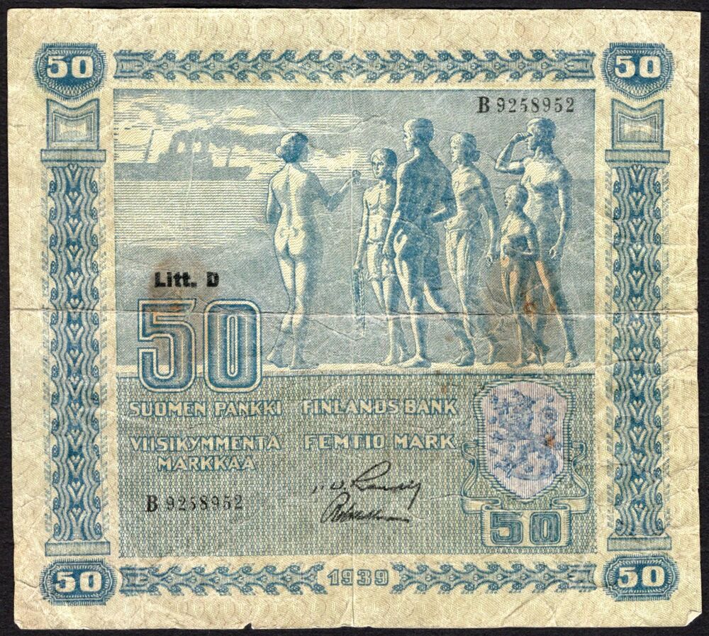 Finland - 50 Markkaa 1939 - Pick # 72 - VG/Fine