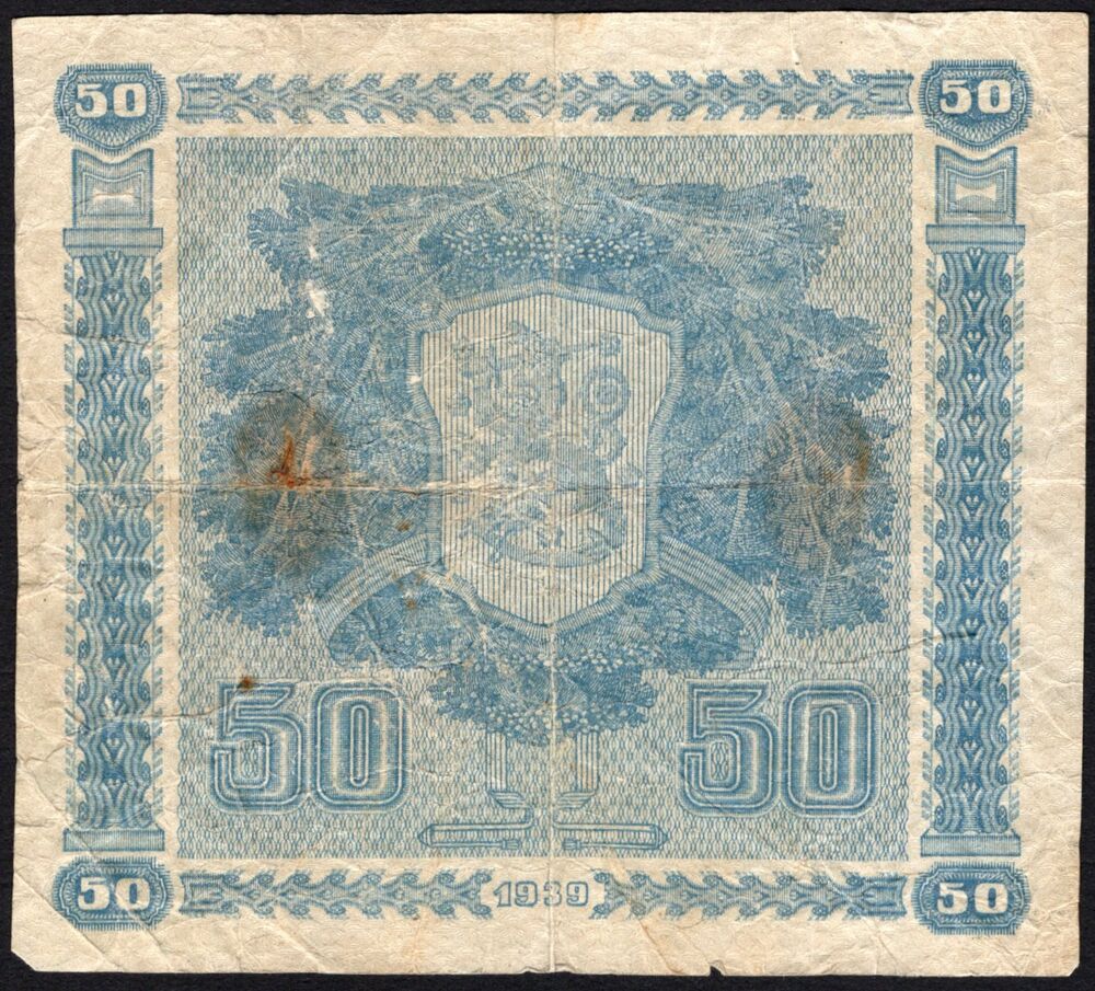 Finland - 50 Markkaa 1939 - Pick # 72 - VG/Fine