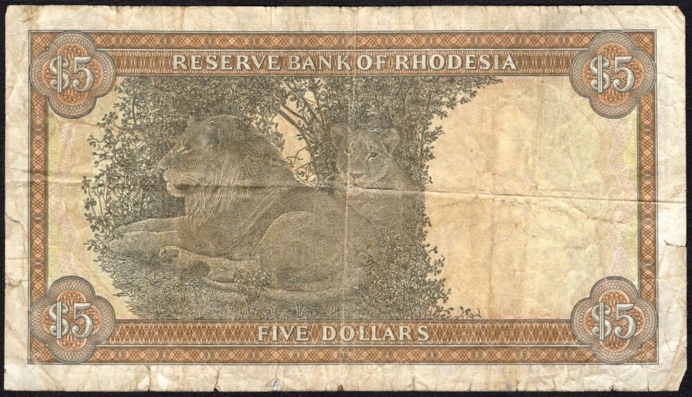 Rhodesia - 5 Dollars 1979 - Pick # 40 - aFine