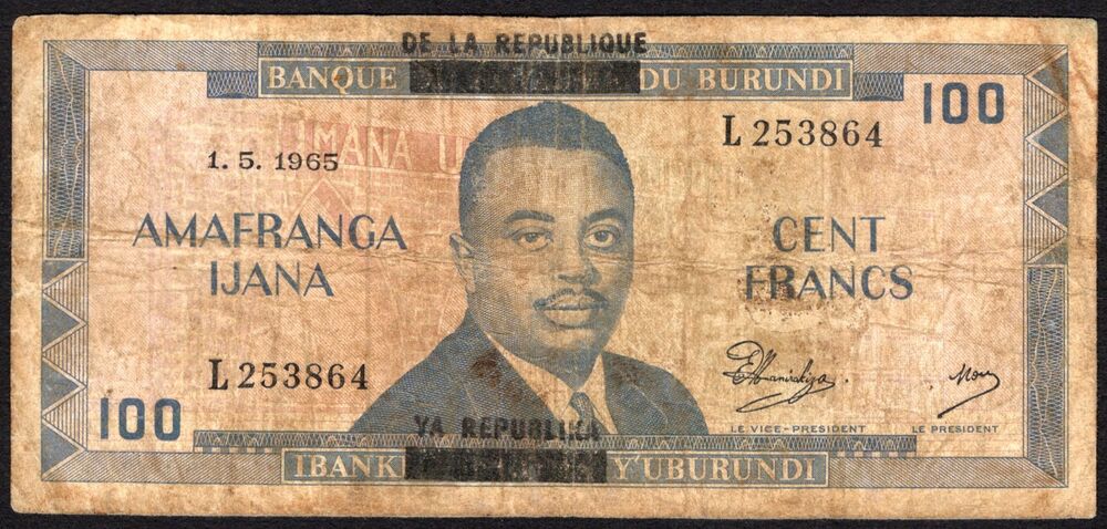 Burundi - 100 Francs 1965 - Pick # 17a - VG