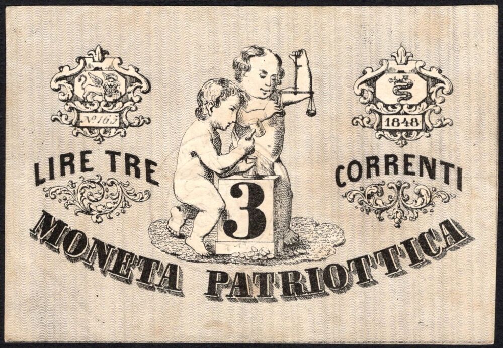 Italy - 3 Lire 1848 - Pick # S187 - aVF