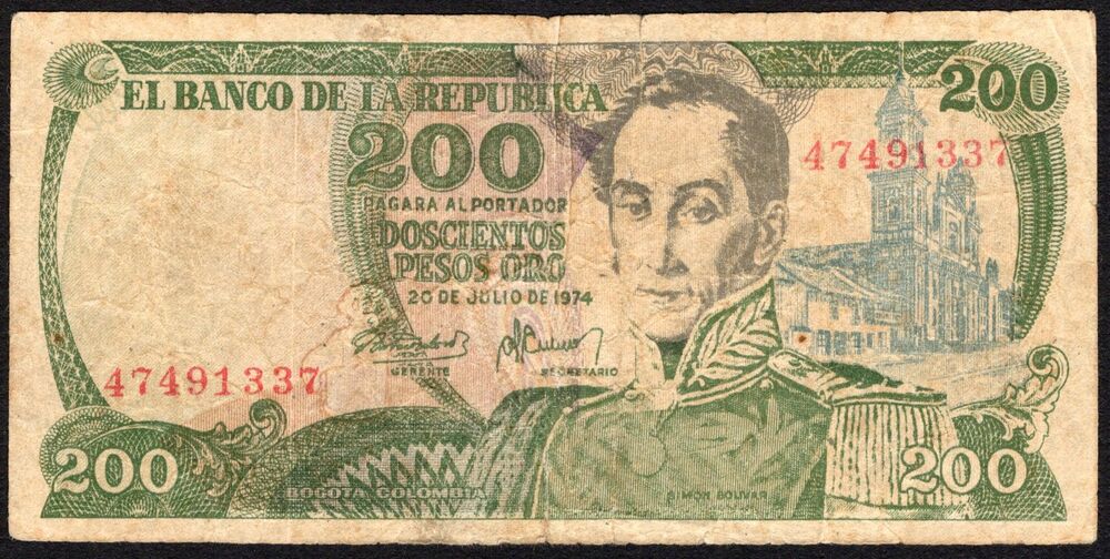 Colombia - 200 Pesos Oro 1974 - Pick # 417a - Forgery - Fine