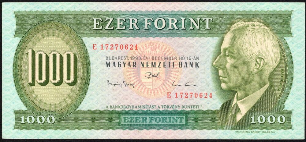 Hungary - 1000 Forint 1993 - Pick # 176b - XF