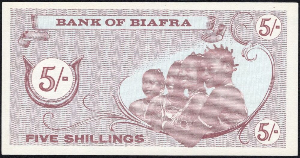 Biafra - 5 Shillings 1968 - Pick # 1 - UNC